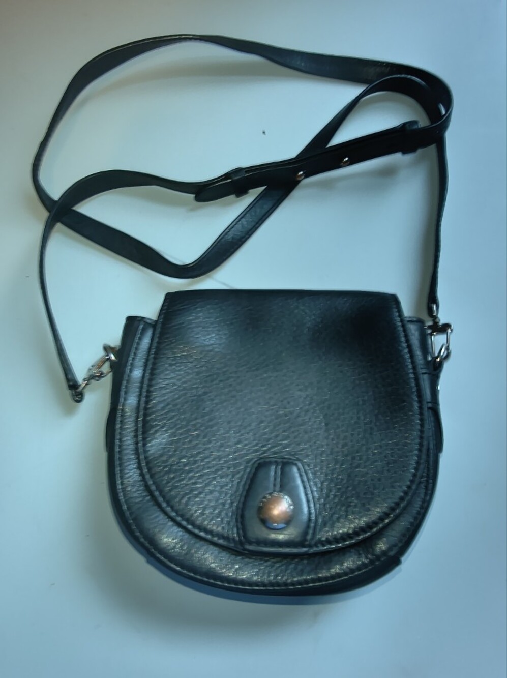 rag & bone Black Leather Crossbody Saddle Bag